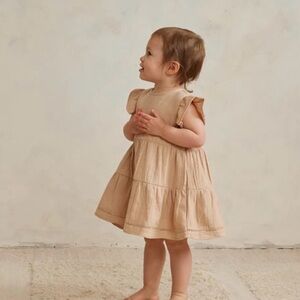 Quincy Mae Eyelet Tiered Dress with Bloomers – Light Pink – 6–12 Months